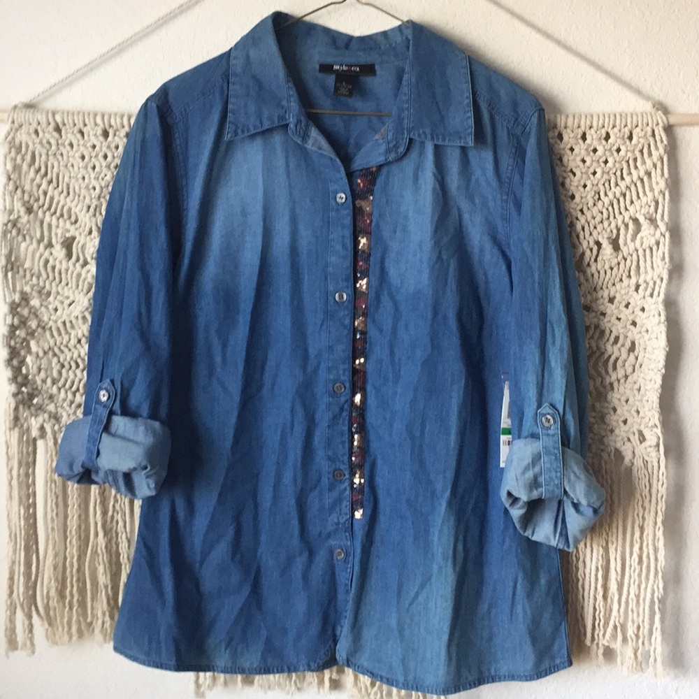 Style&Co Chambray Button-up